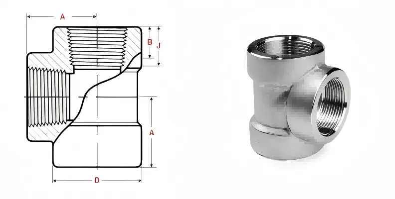 ASME B16.11 Tee Reducing