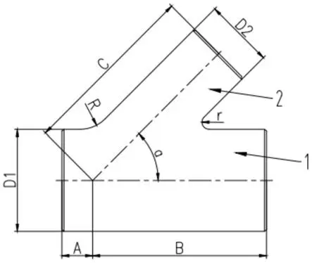 ASME B16.9 lateral tee